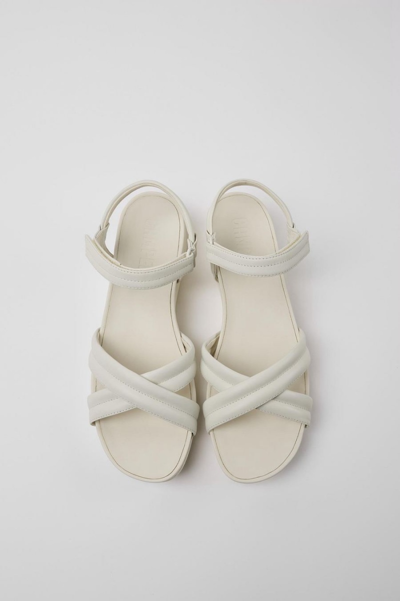 Sandalias Camper Minikaah Cuero Mujer Blancas | XOUVL-7516