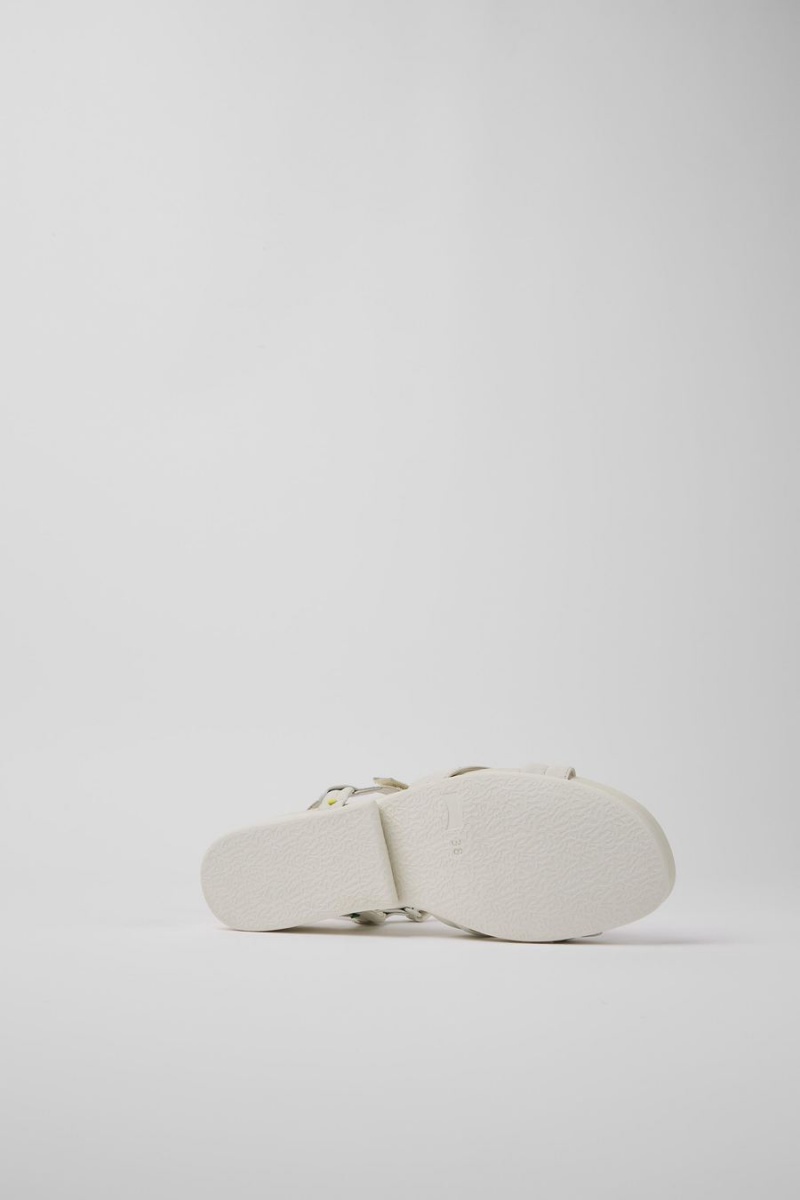 Sandalias Camper Minikaah Cuero Mujer Blancas | XOUVL-7516