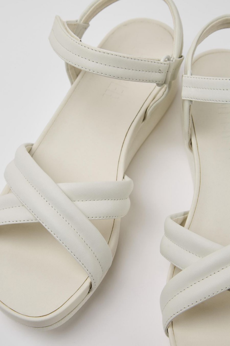 Sandalias Camper Minikaah Cuero Mujer Blancas | XOUVL-7516