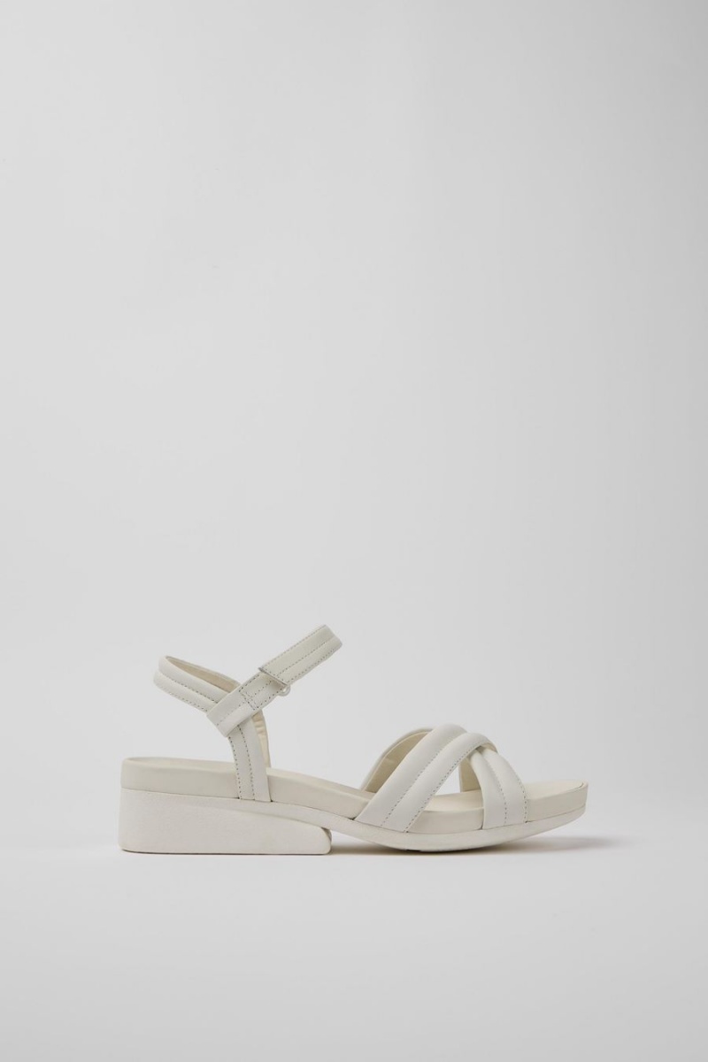 Sandalias Camper Minikaah Cuero Mujer Blancas | XOUVL-7516