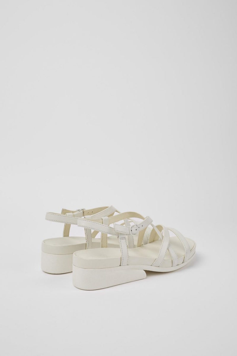 Sandalias Camper Minikaah Cuero Mujer Blancas | MPRXJ-4709
