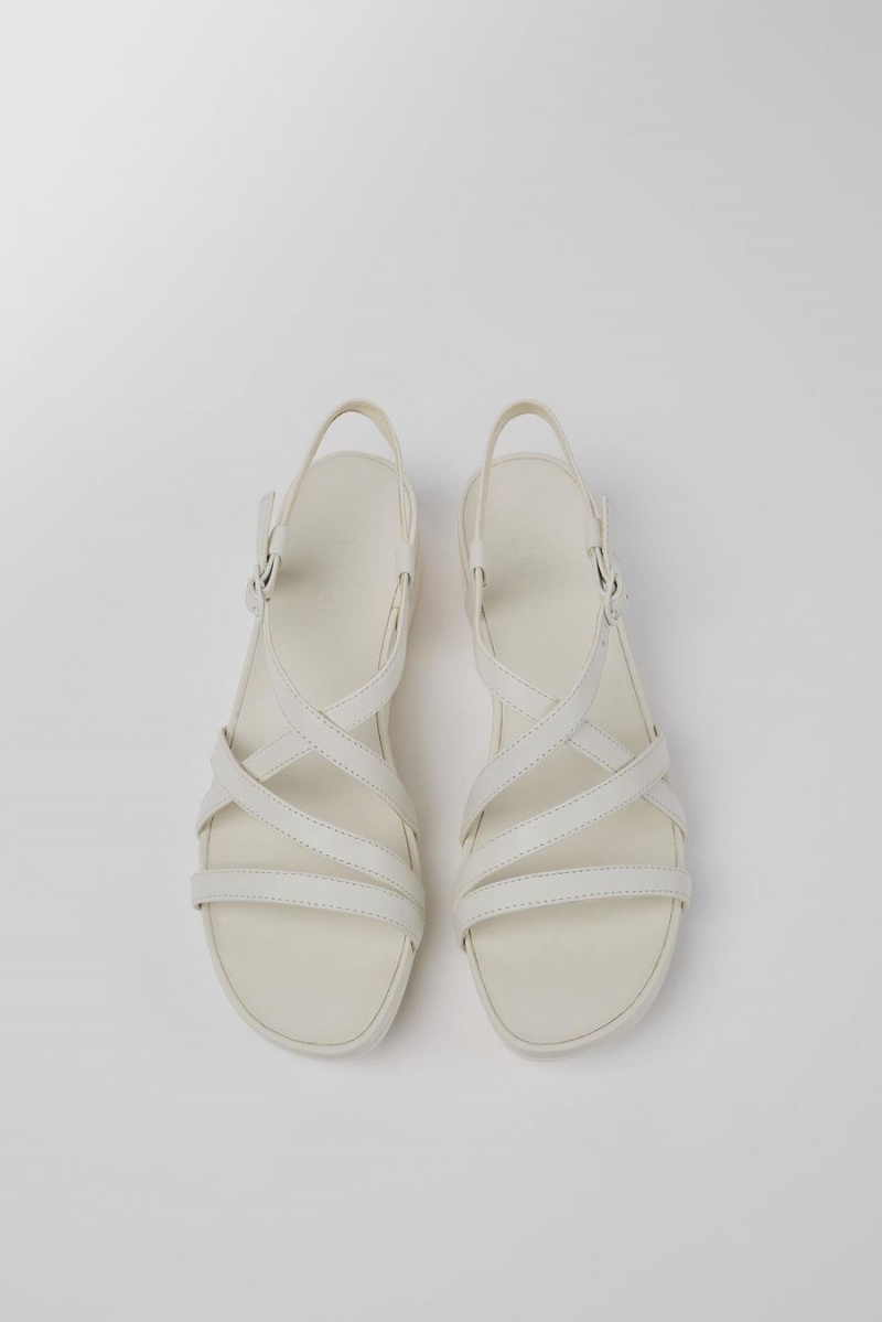 Sandalias Camper Minikaah Cuero Mujer Blancas | MPRXJ-4709