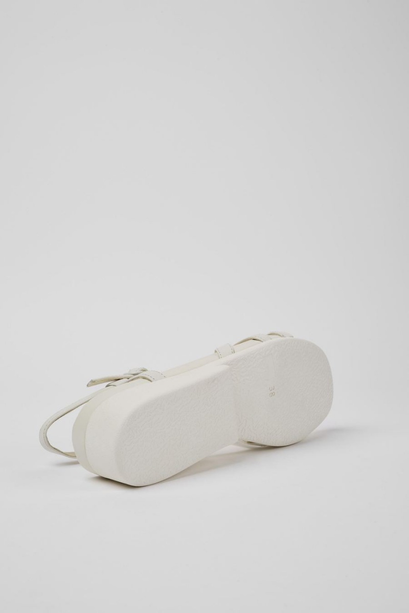 Sandalias Camper Minikaah Cuero Mujer Blancas | MPRXJ-4709