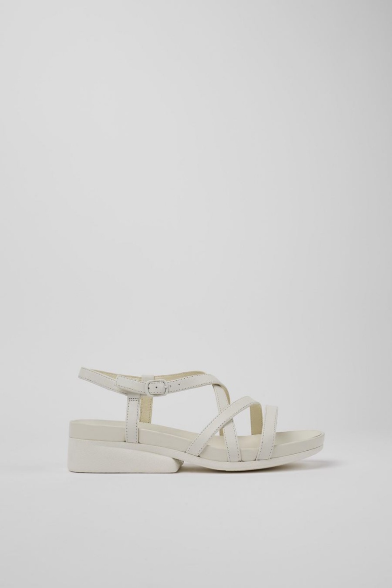 Sandalias Camper Minikaah Cuero Mujer Blancas | MPRXJ-4709