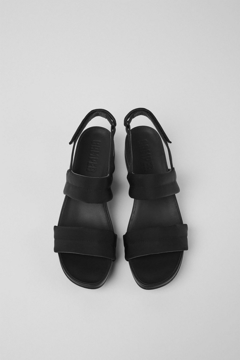 Sandalias Camper Minikaah Recycled Pet Nylon Mujer Negras | GLHMD-2358