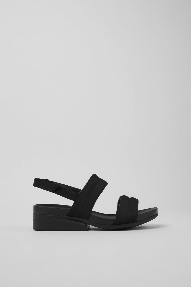 Sandalias Camper Minikaah Recycled Pet Nylon Mujer Negras | GLHMD-2358