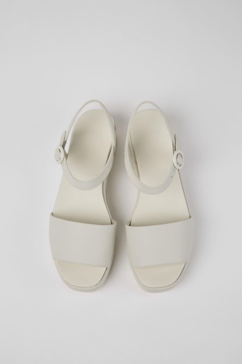 Sandalias Camper Misia Cuero Mujer Blancas | EHAPJ-5182