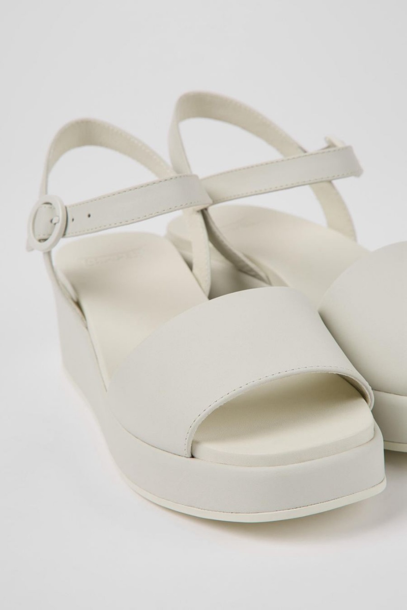Sandalias Camper Misia Cuero Mujer Blancas | EHAPJ-5182
