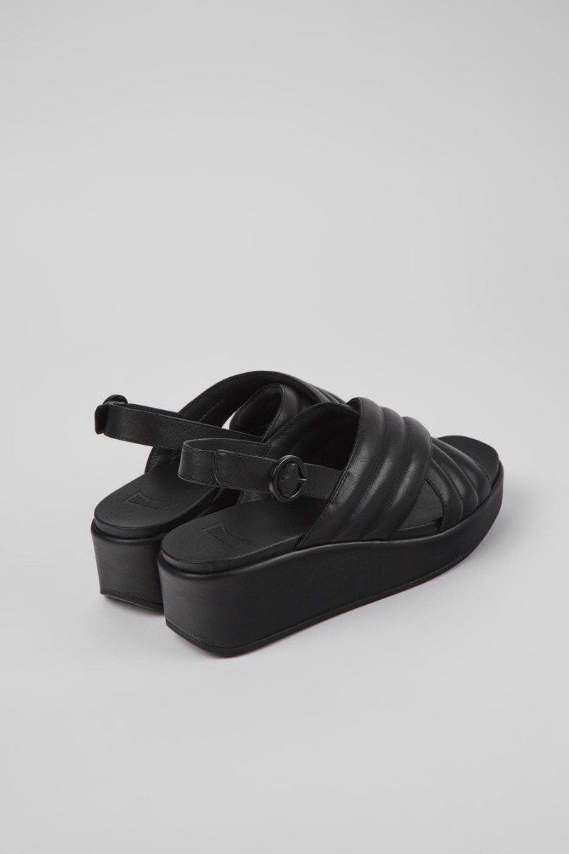 Sandalias Camper Misia Cuero Mujer Negras | VTKAH-7265