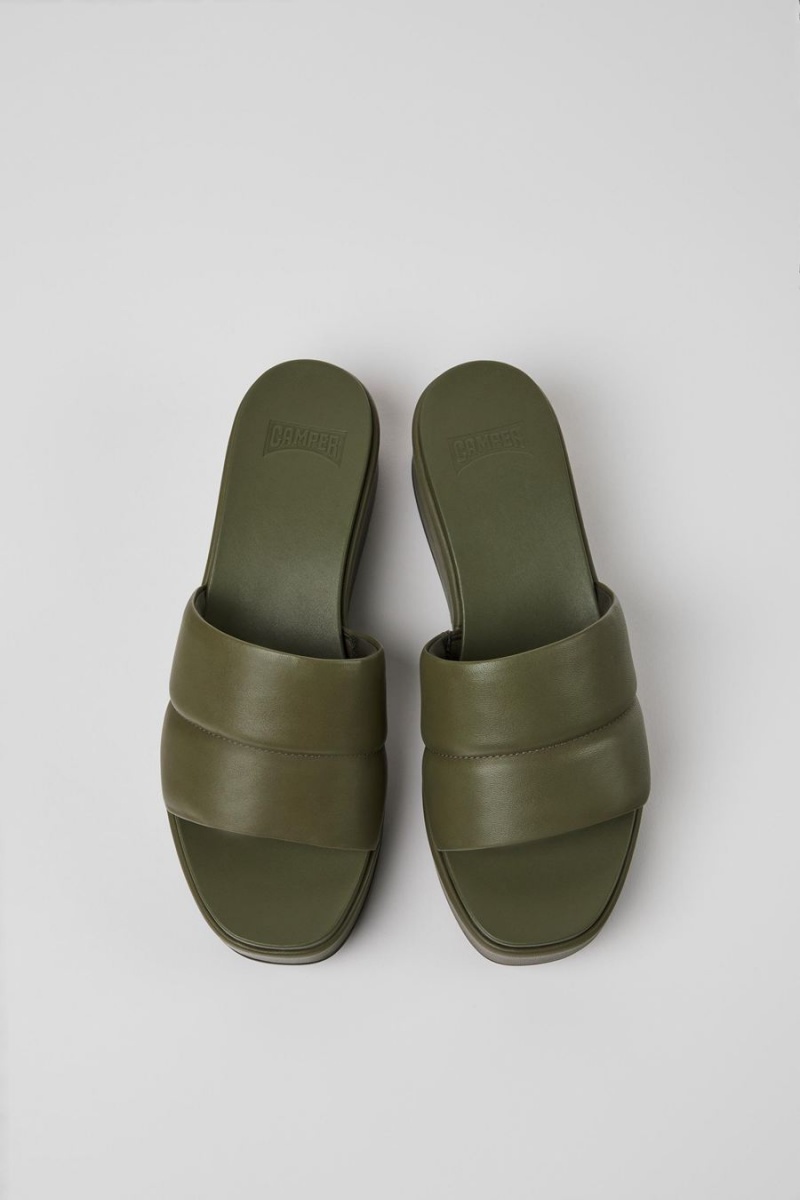 Sandalias Camper Misia Cuero Mujer Verde | KGMDW-4573