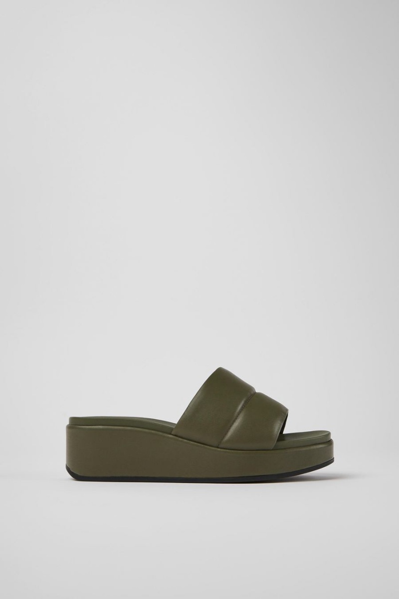 Sandalias Camper Misia Cuero Mujer Verde | KGMDW-4573