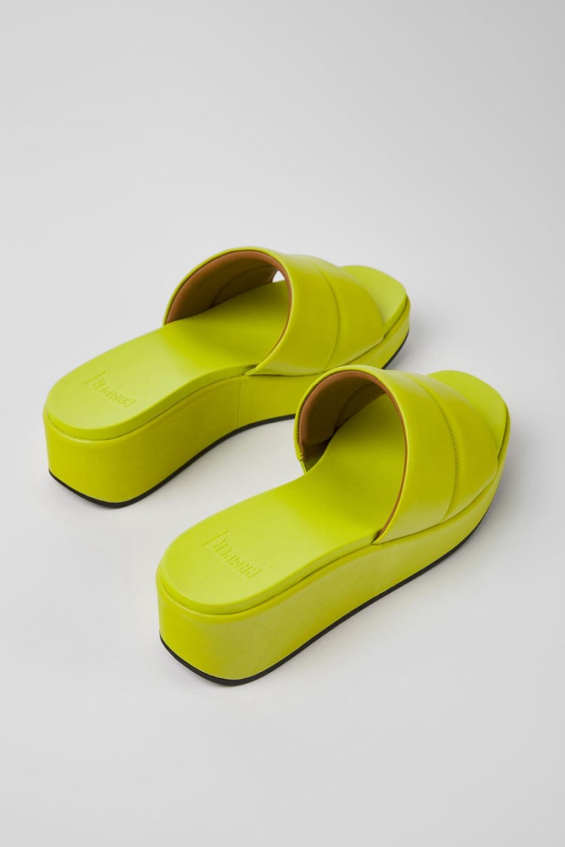 Sandalias Camper Misia Cuero Mujer Verde | TMJED-6872