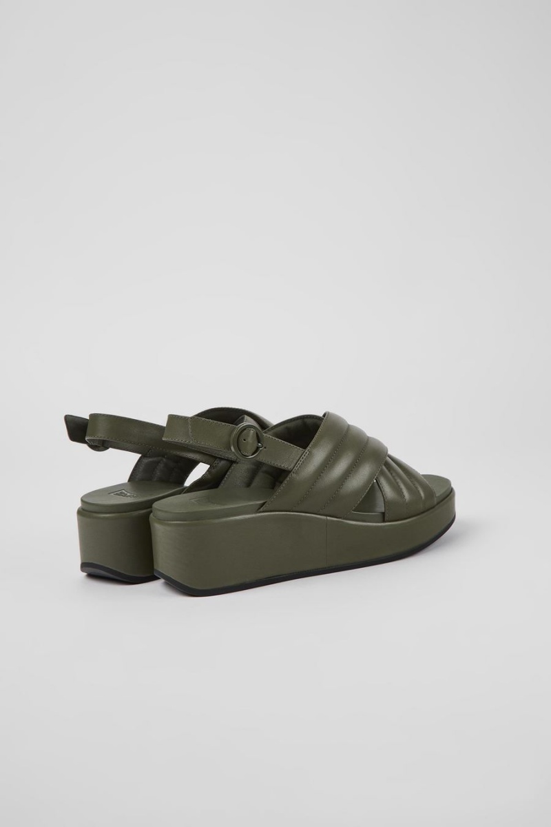Sandalias Camper Misia Cuero Mujer Verde | HMSOJ-9106
