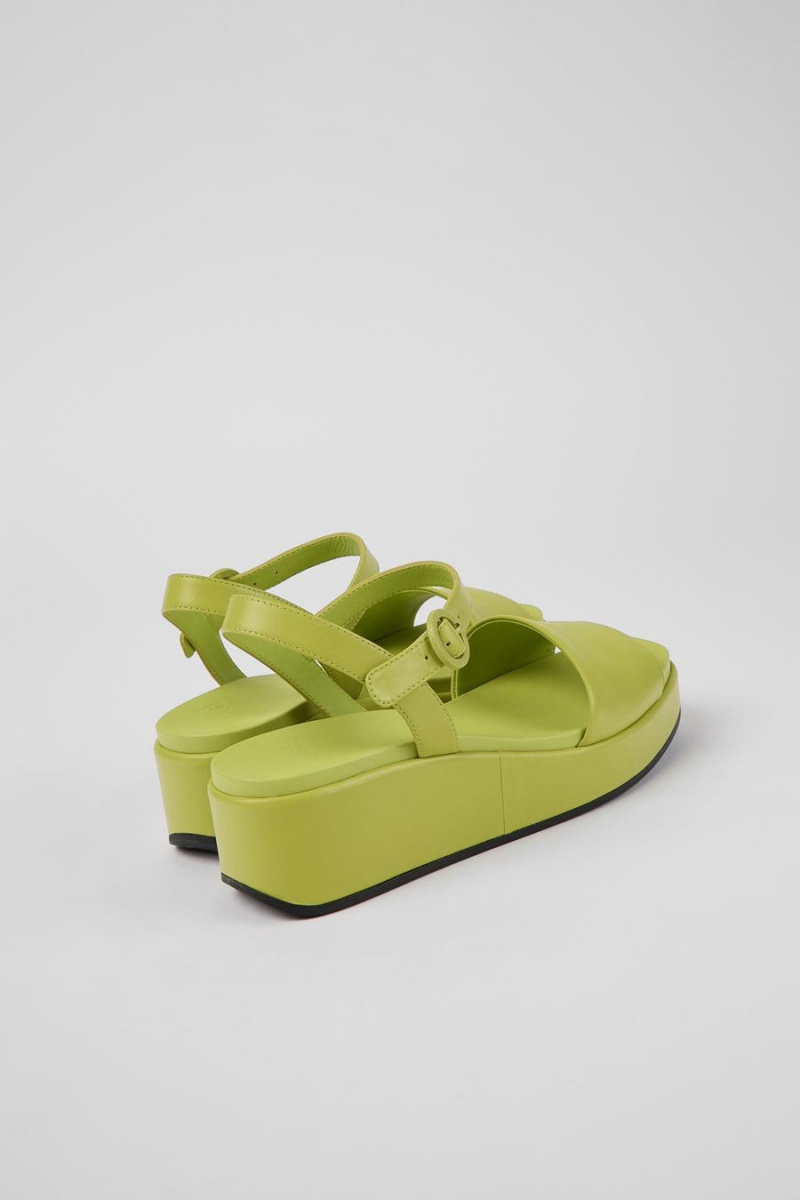 Sandalias Camper Misia Cuero Mujer Verde | IULDS-9348