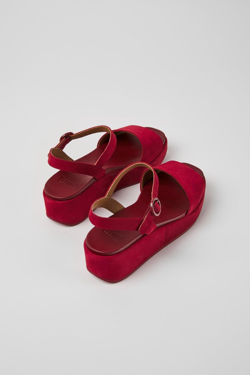 Sandalias Camper Misia Nubuck Mujer Burdeos | WUAFI-7514
