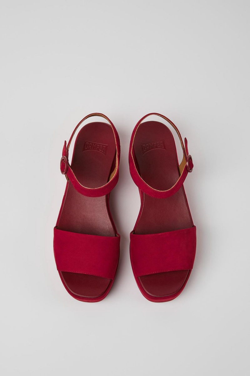 Sandalias Camper Misia Nubuck Mujer Burdeos | WUAFI-7514