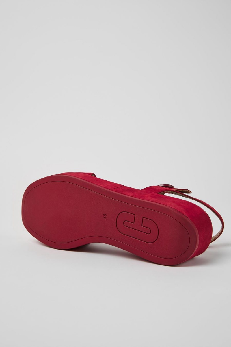 Sandalias Camper Misia Nubuck Mujer Burdeos | WUAFI-7514