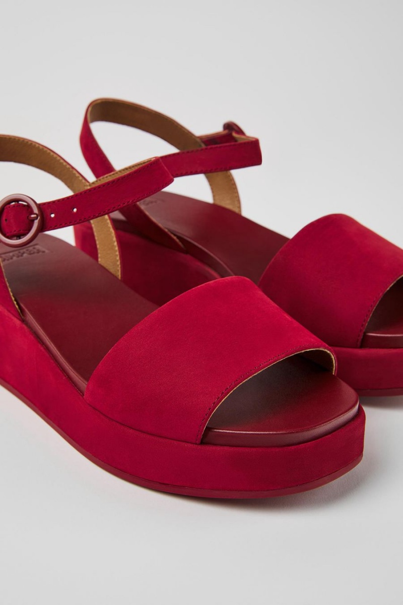 Sandalias Camper Misia Nubuck Mujer Burdeos | WUAFI-7514