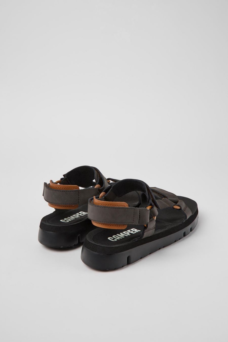 Sandalias Camper Oruga Cuero Hombre Marrones | UTMJV-2098