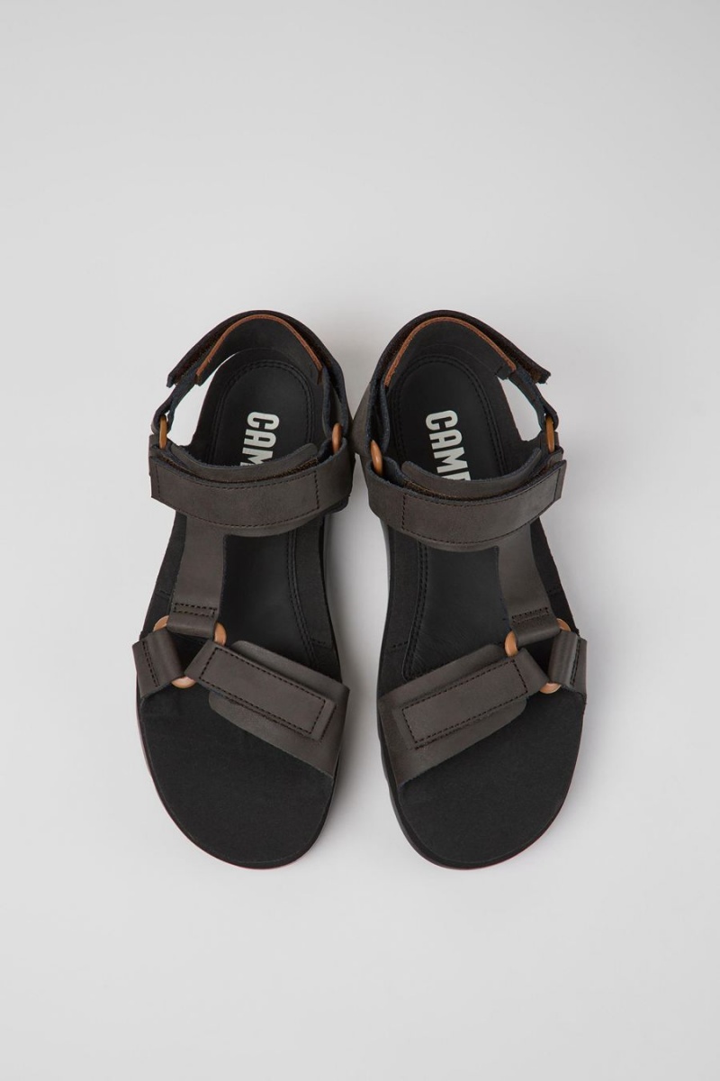 Sandalias Camper Oruga Cuero Hombre Marrones | UTMJV-2098