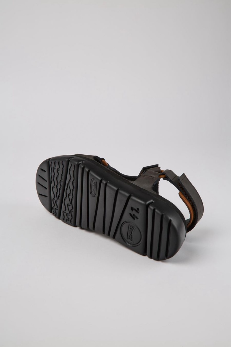 Sandalias Camper Oruga Cuero Hombre Marrones | UTMJV-2098