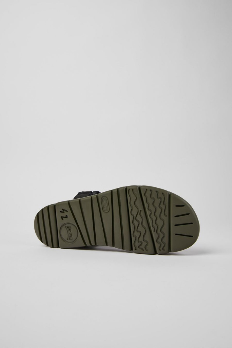 Sandalias Camper Oruga Cuero Hombre Negras | VXZBJ-8679