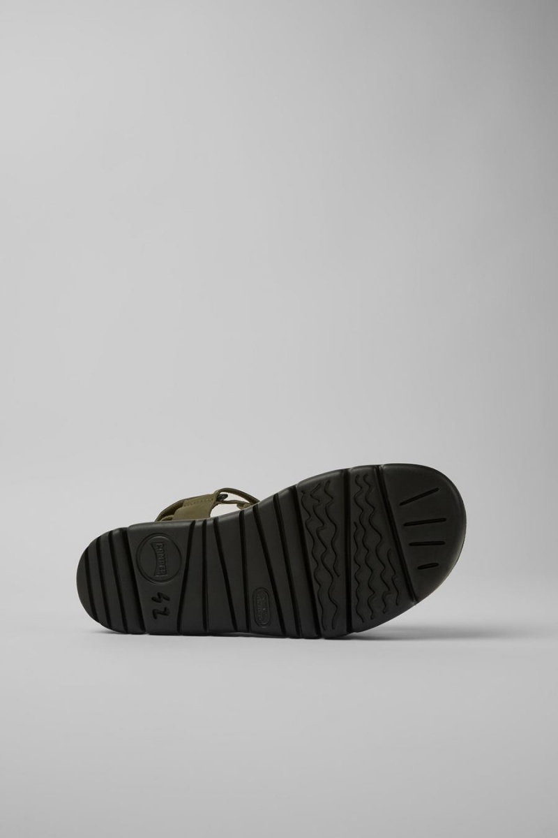Sandalias Camper Oruga Cuero Hombre Verde | FSECH-7269