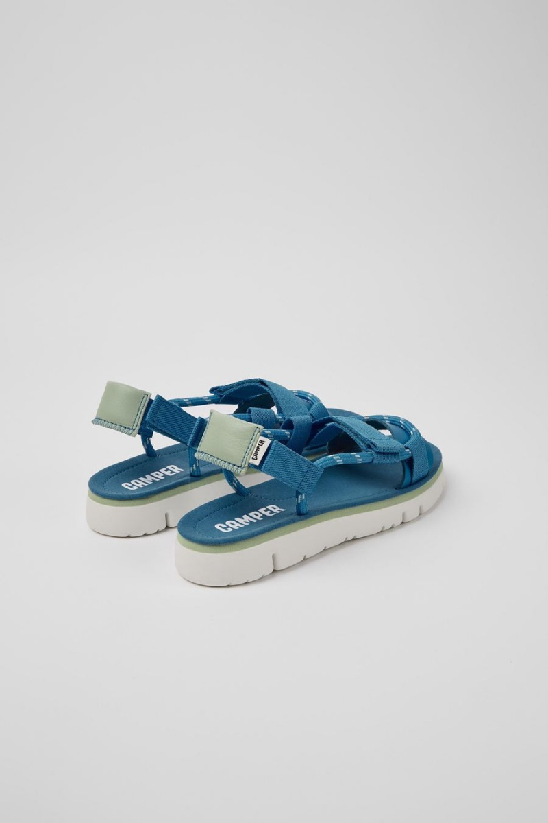 Sandalias Camper Oruga Cuero Mujer Azules | LKFTJ-3495