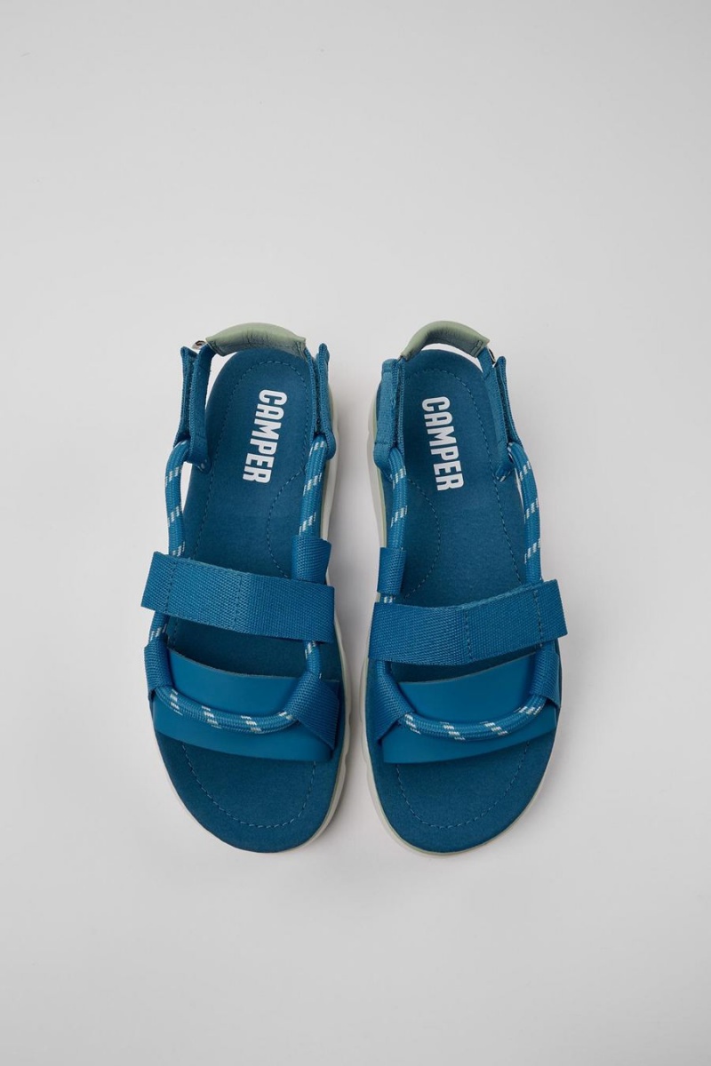Sandalias Camper Oruga Cuero Mujer Azules | LKFTJ-3495