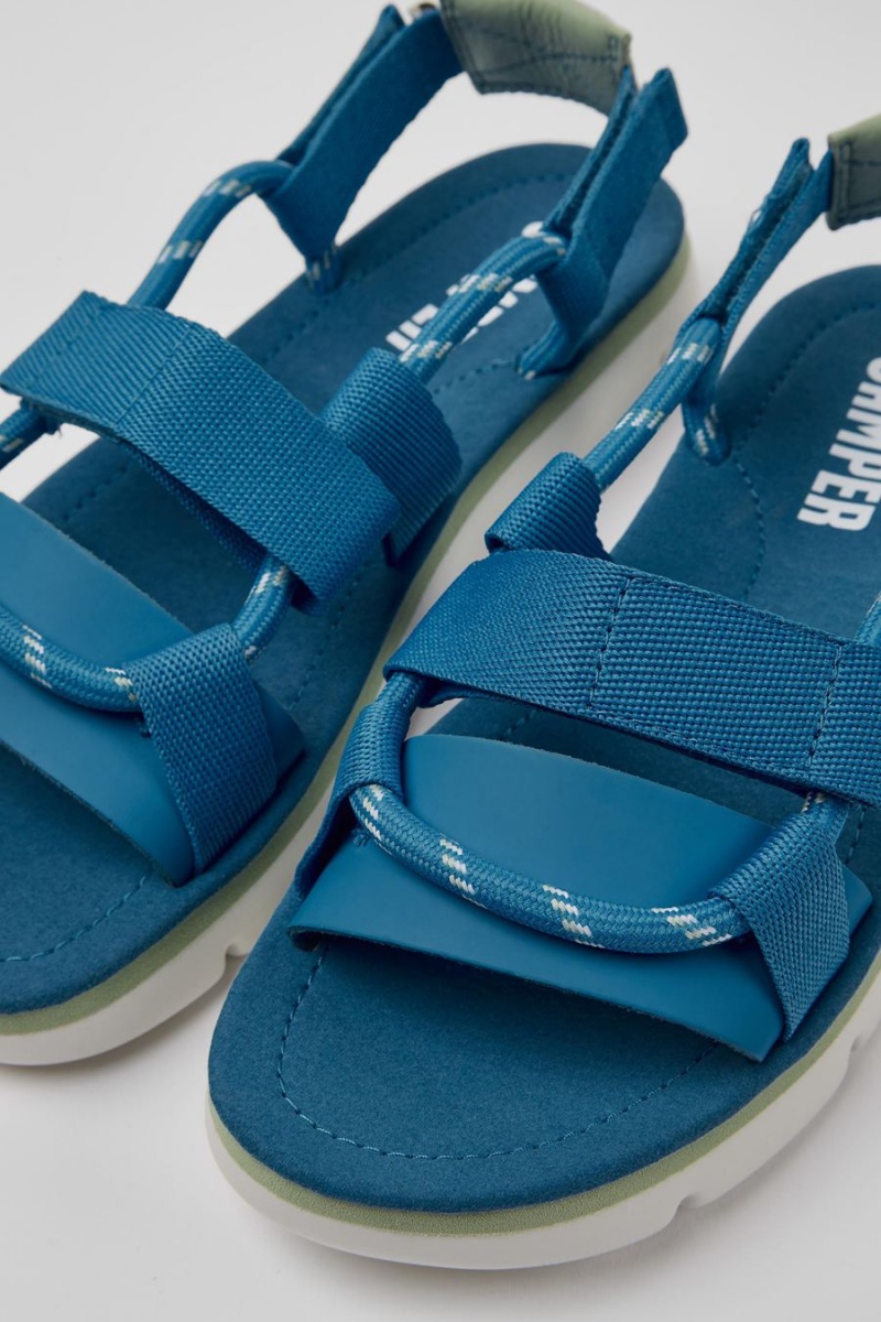 Sandalias Camper Oruga Cuero Mujer Azules | LKFTJ-3495