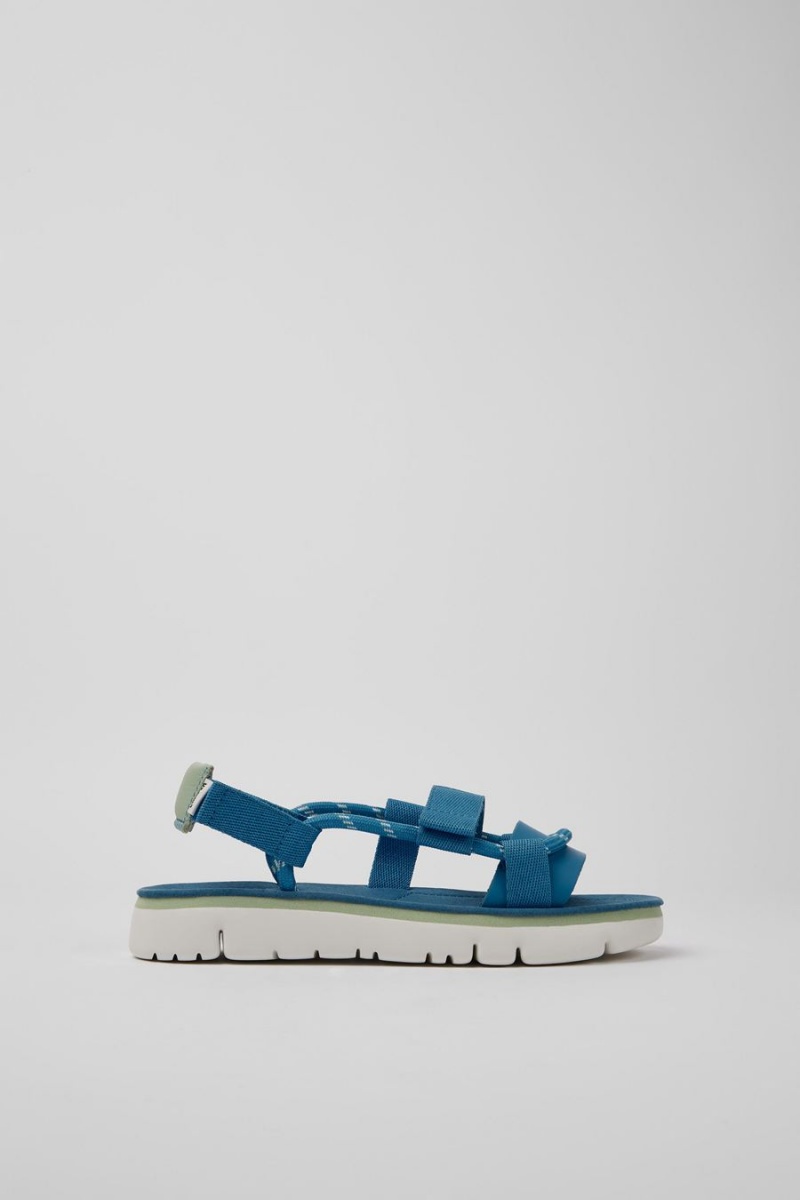 Sandalias Camper Oruga Cuero Mujer Azules | LKFTJ-3495