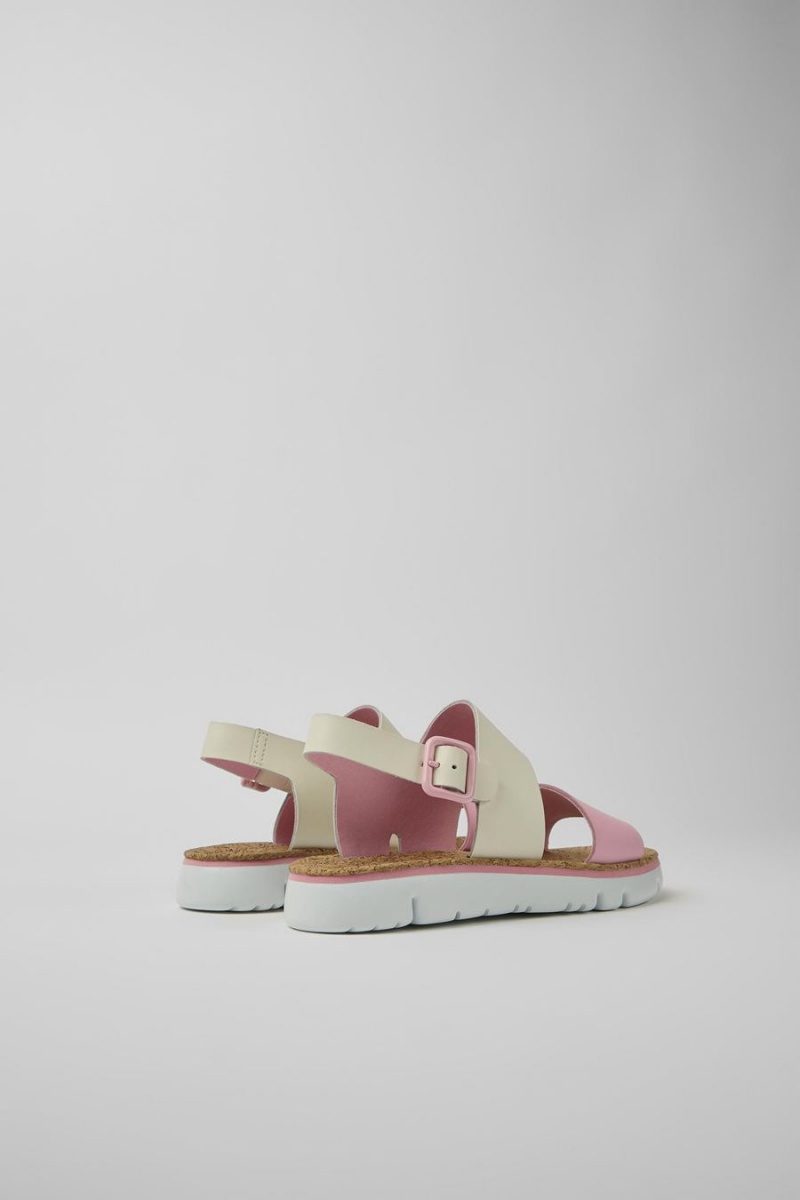Sandalias Camper Oruga Cuero Mujer Blancas | XAIMV-6428