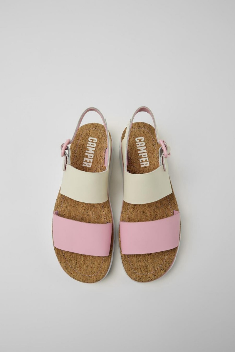 Sandalias Camper Oruga Cuero Mujer Blancas | XAIMV-6428