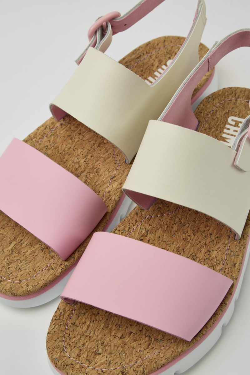 Sandalias Camper Oruga Cuero Mujer Blancas | XAIMV-6428