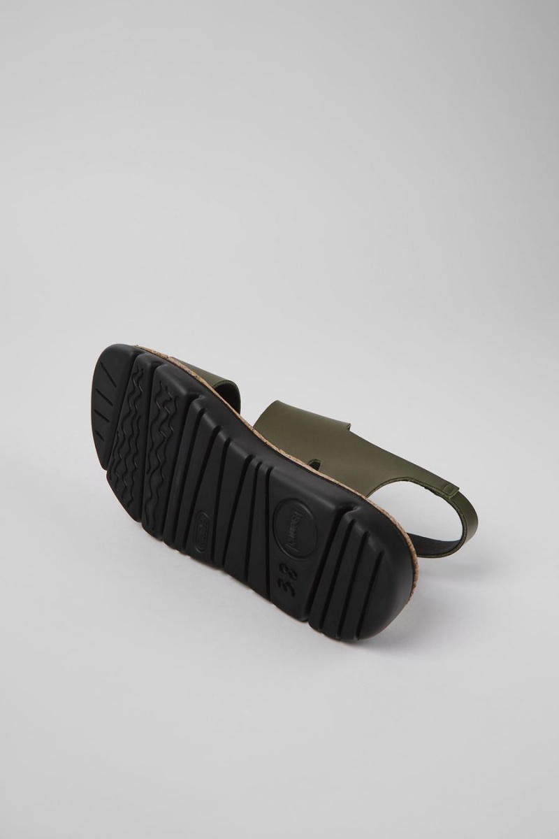 Sandalias Camper Oruga Cuero Mujer Verde | LJTFE-1940