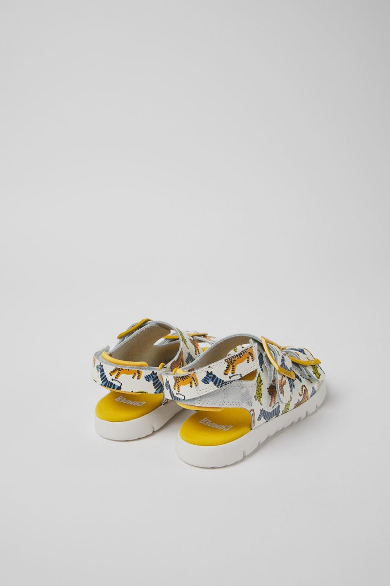 Sandalias Camper Oruga Cuero Niña Amarillo | WXFME-9261