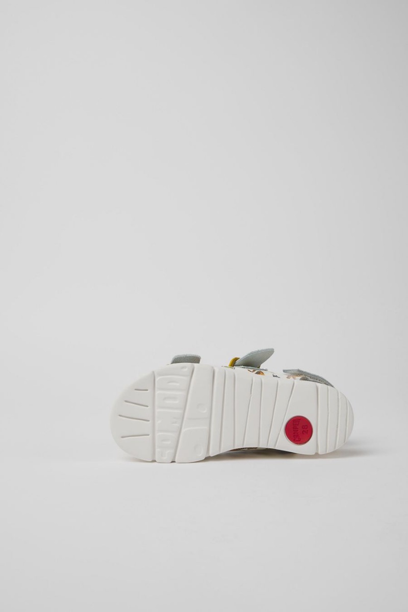 Sandalias Camper Oruga Cuero Niña Amarillo | WXFME-9261