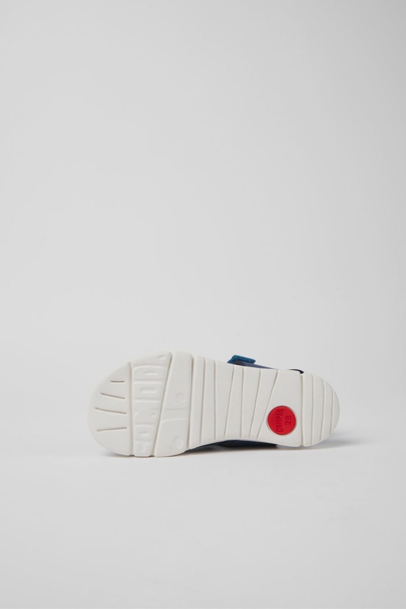 Sandalias Camper Oruga Cuero Niña Azules | QSJRX-2539