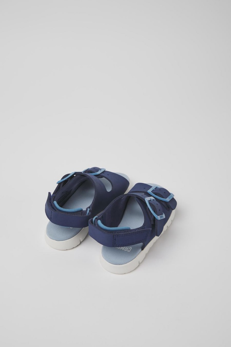 Sandalias Camper Oruga Cuero Niña Azules | WVZXE-1740