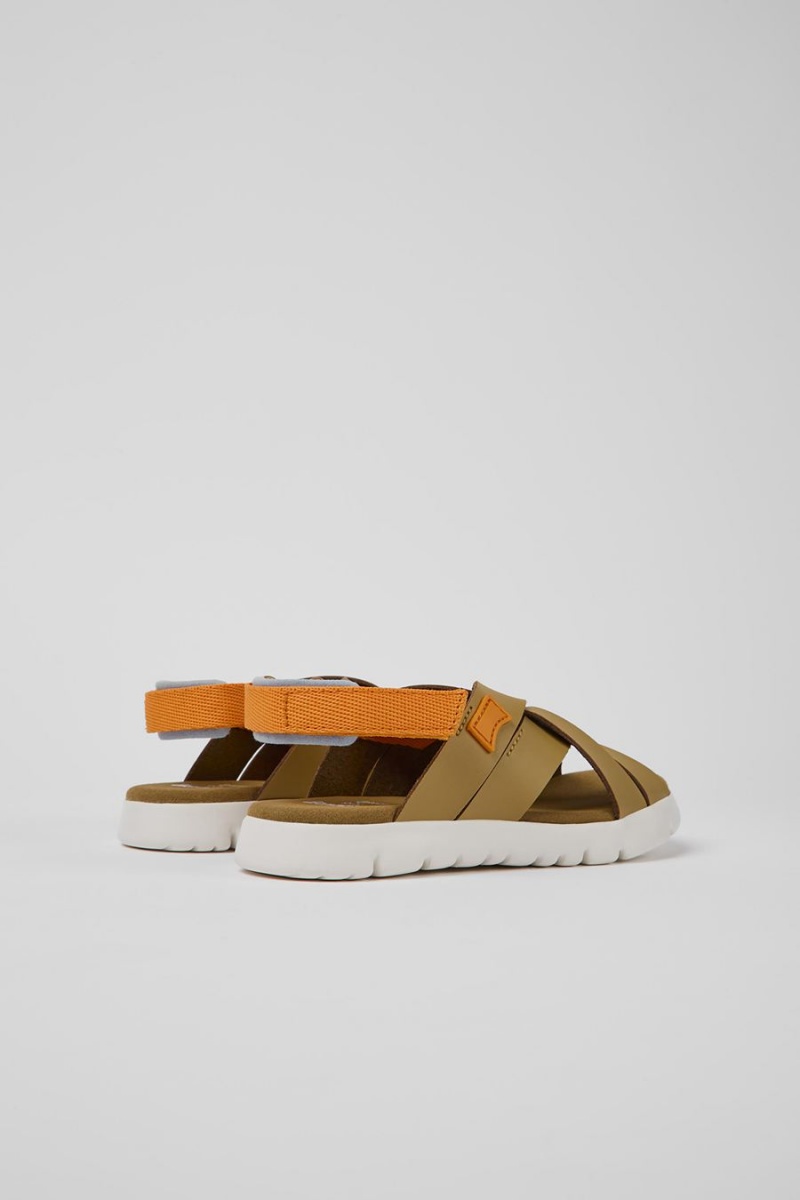 Sandalias Camper Oruga Cuero Niña Marrones | PTANH-9048