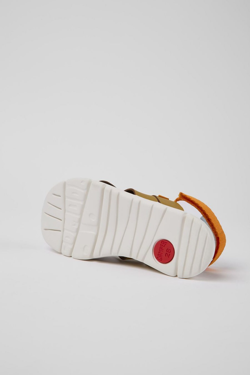 Sandalias Camper Oruga Cuero Niña Marrones | PTANH-9048