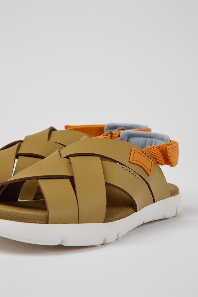 Sandalias Camper Oruga Cuero Niña Marrones | PTANH-9048