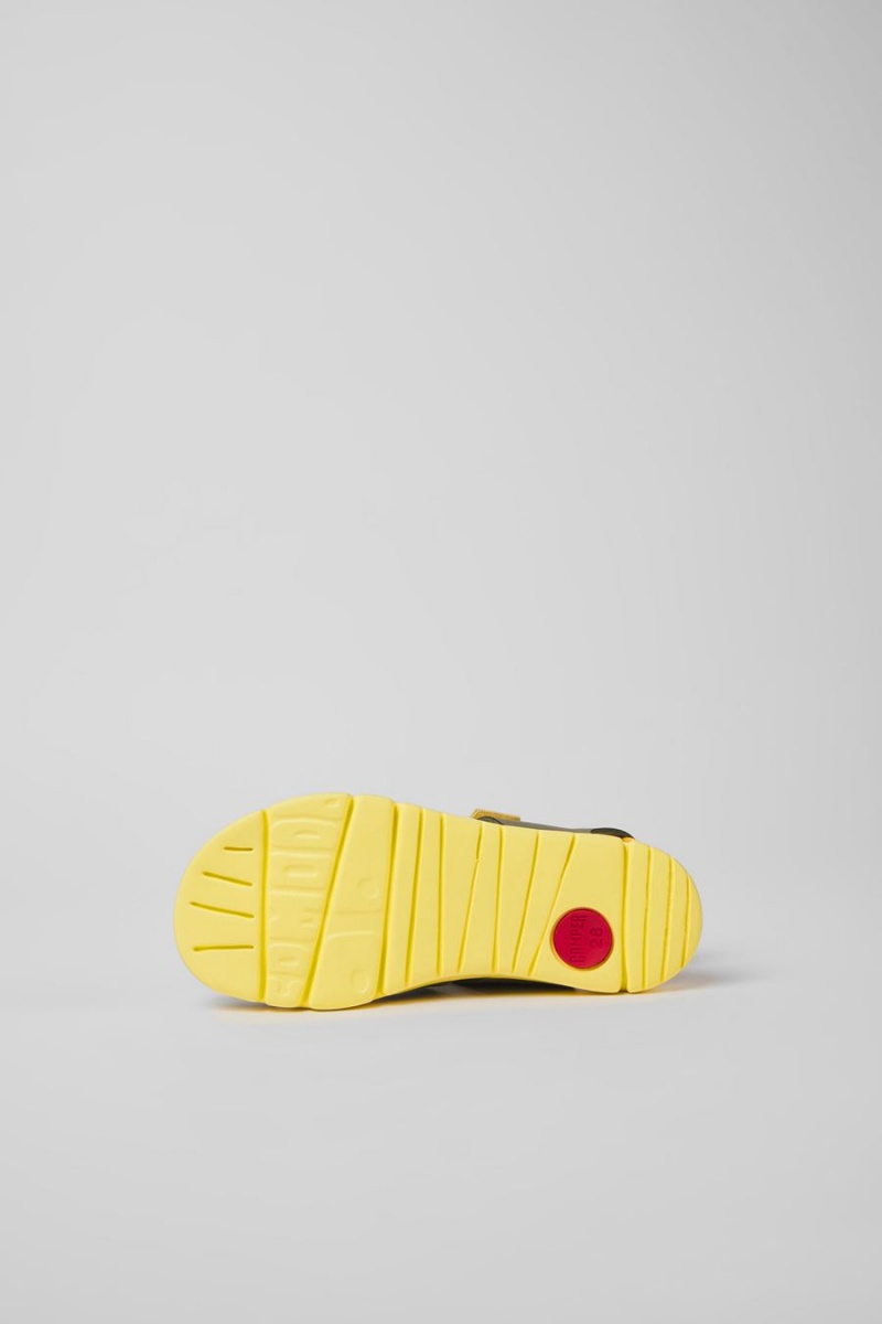 Sandalias Camper Oruga Cuero Niña Verde | ESNMF-9456