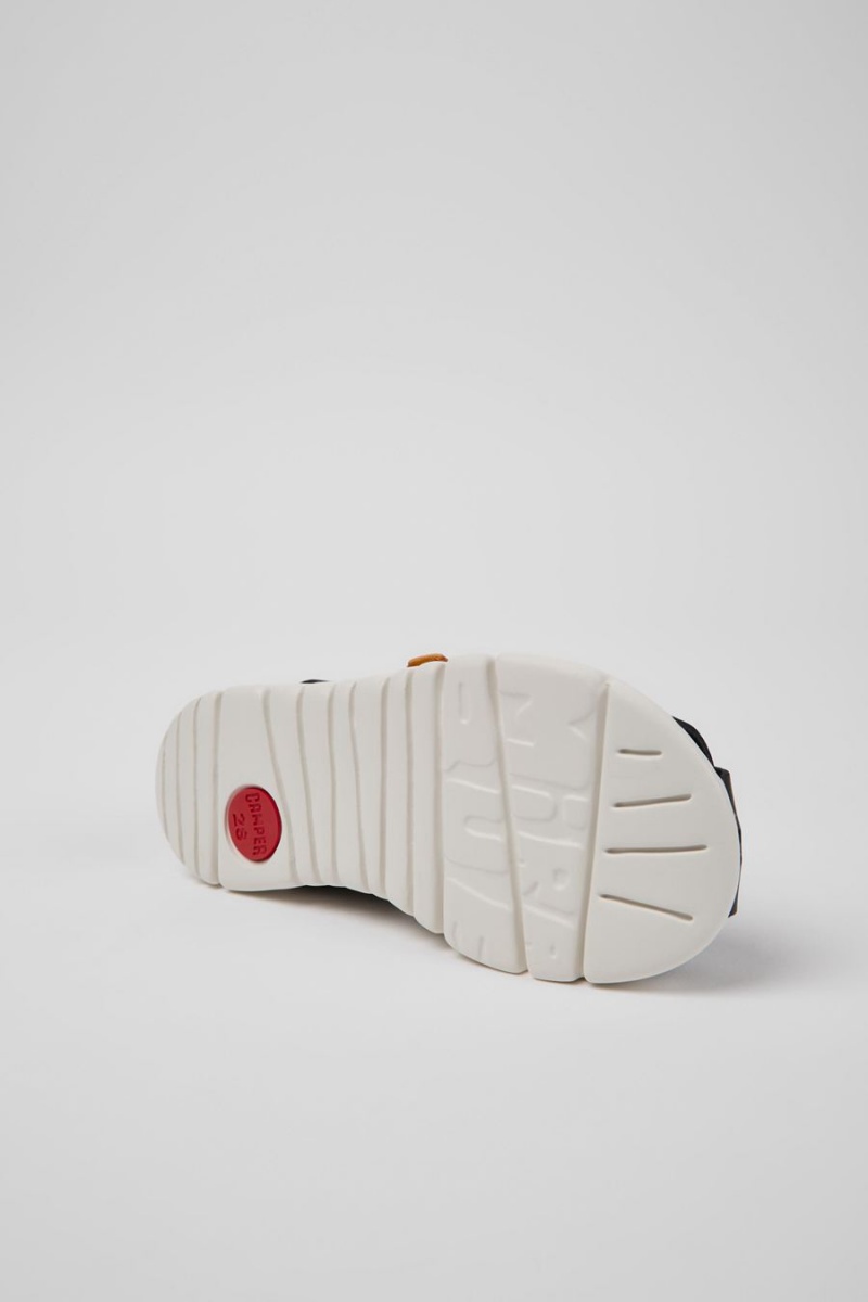 Sandalias Camper Oruga Cuero Niño Negras | AUBYK-6914