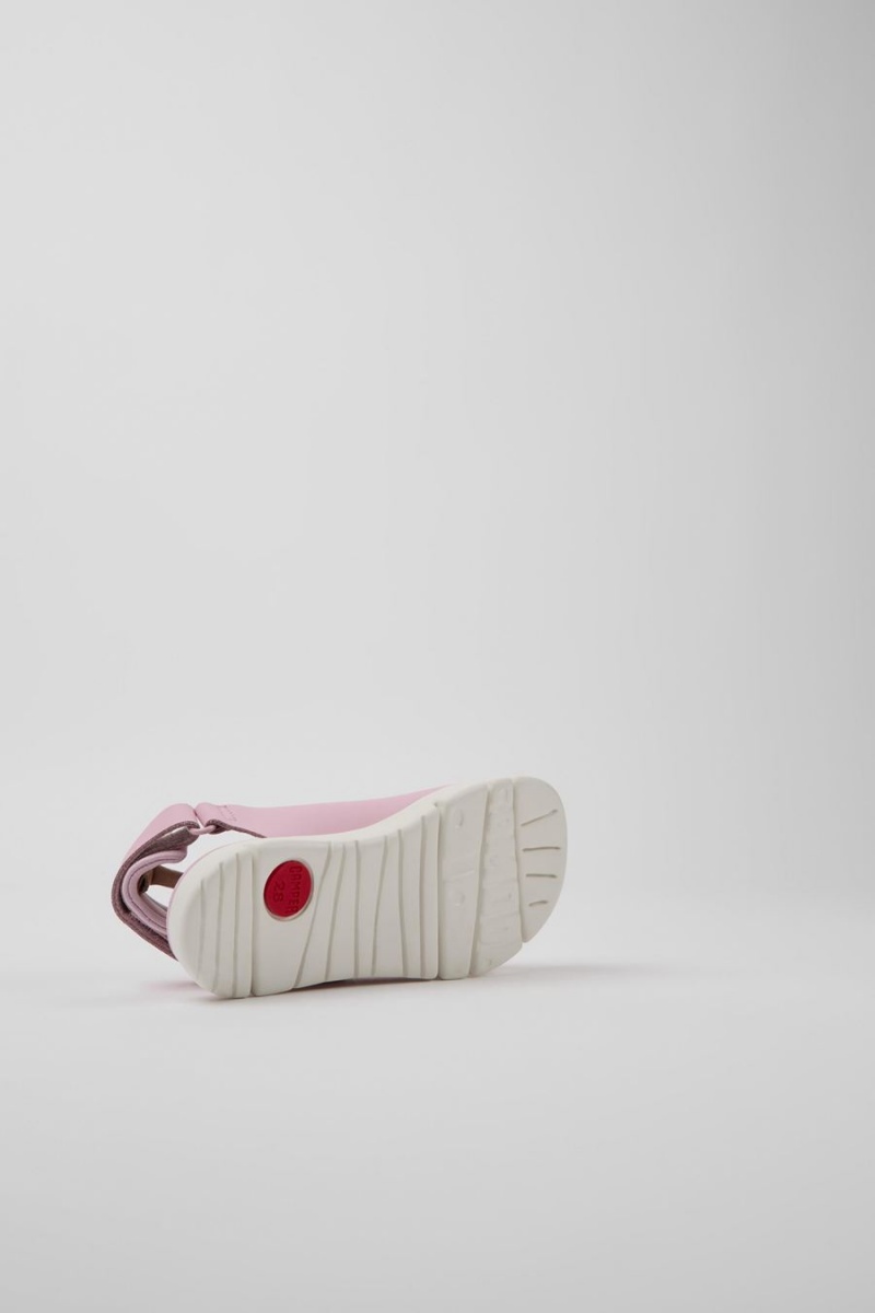 Sandalias Camper Oruga Cuero Niño Rosas | GDPQN-8274