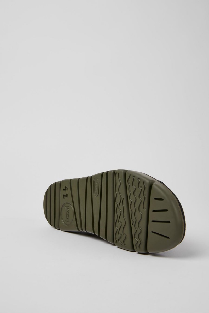 Sandalias Camper Oruga Cuero Textil Hombre Negras | BIURW-9720