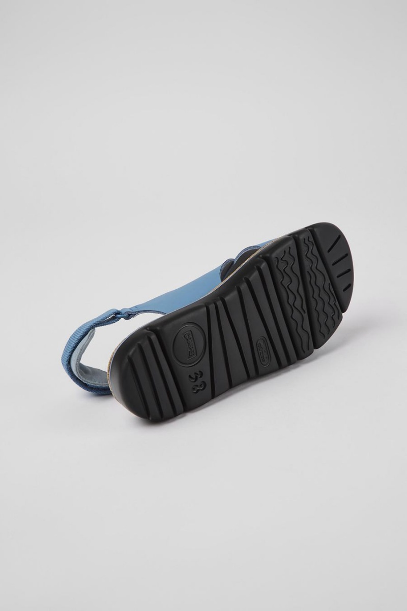 Sandalias Camper Oruga Cuero Textil Mujer Azules | PCOSB-9431