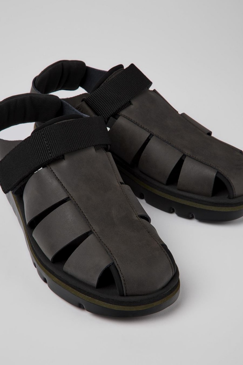 Sandalias Camper Oruga Hombre Negras | WPFHE-1562