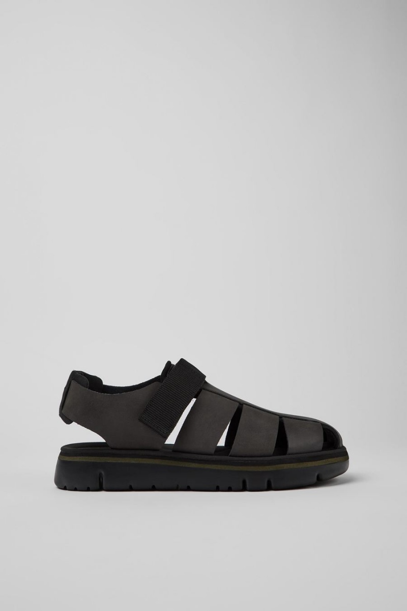 Sandalias Camper Oruga Hombre Negras | WPFHE-1562