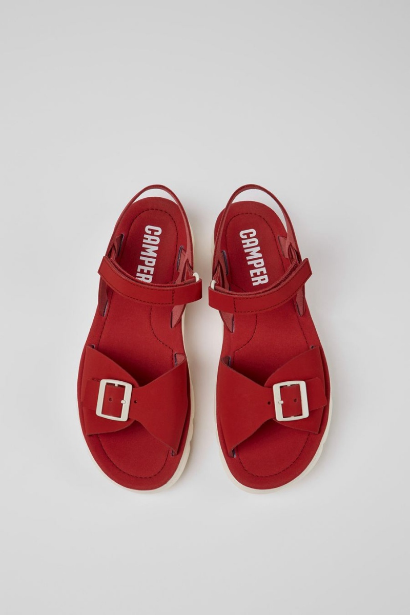 Sandalias Camper Oruga Mujer Rojas | XFOPA-7249